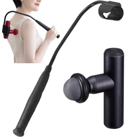 ATEX Lourdes Gun Plus Arm with Adapter Included, Vibration, Lightweight, 7.8 oz (220 g), Powerful, 0.2 inch (6 mm) Amplitude, 4 Vibration Levels, 5 Types of Attachments, AX-HX336bb, Blue Black, Back