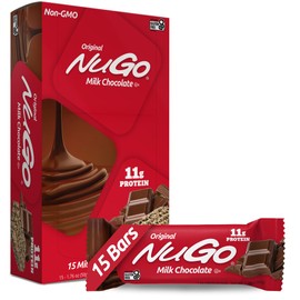 NuGo Protein Bar, Chocolate, 11g Protein, Gluten Free, 15 Count