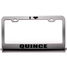 Custom Brother - I Love Quince Food Vegetable Fruit Metal Car SUV Truck License Plate Frame Ch u41
