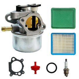 Zhustek 799866 Carburetor Kit for Briggs & Stratton 790845 799871 796707 794304 190cc Engine, with 491588S Air Filter, Pre-Filter, Fuel Filter & Spark Plug for Lawn Mower