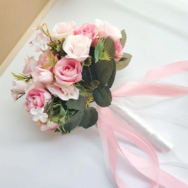 Pink Ribbon White 1-1/2 Inch, 100 Yards Satin Ribbon Wide Fabric Ribbons for Flower Bouquet Fabric Polyester Ribbons for Gift Wrapping Bows DIY Craft Birthday Cakes Wedding Party and Graduation Decor