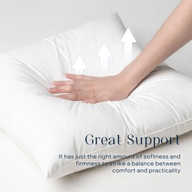 Phantoscope Feather Pillow Inserts, 100% Down Feather Throw Pillows, 18x18 Inch Decorative Pillows for Hotel, Couch, Sofa, Bed, Cushion, Pack of 2