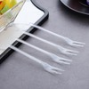 Chenshuo,Disposable Plastic Fruit Forks, Exquisite Appetizer Forks Dessert Cocktail Forks
