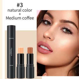 Contour Stick, 2 in 1 Body Face Highlighter Stick and Shading Sticks, Double-end Contour Concealer Highlighter Stick Contour Stick Foundation Cream Makeup(03)