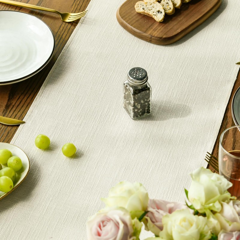 Artoid Mode Beige Boho Rural Rustic Farmhouse Tassel Table Runner,