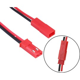 YXQ 10Pairs JST 2 Pin Male Female Connector 22AWG Red Black 150mm Wire for RC Plane Battery