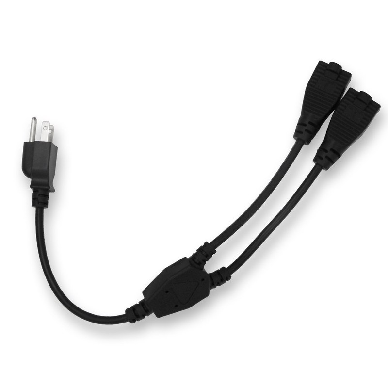 KUNCAN Power Cord Extension Y Splitter - 2 Way Outlet