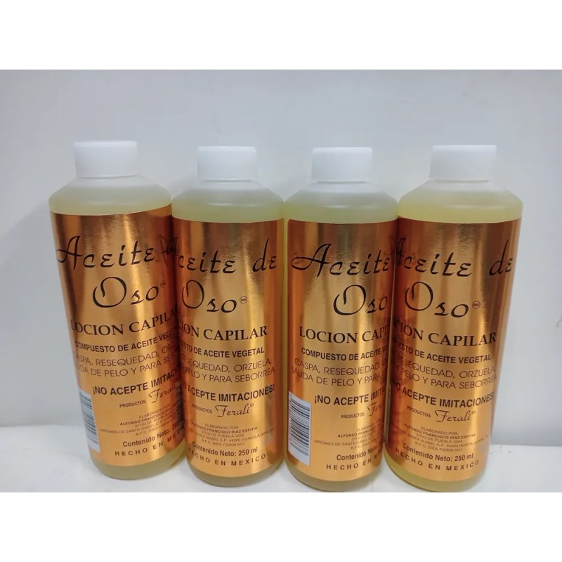 Locion Capilar Aceite De Oso 250 Ml Son 4 Piezas