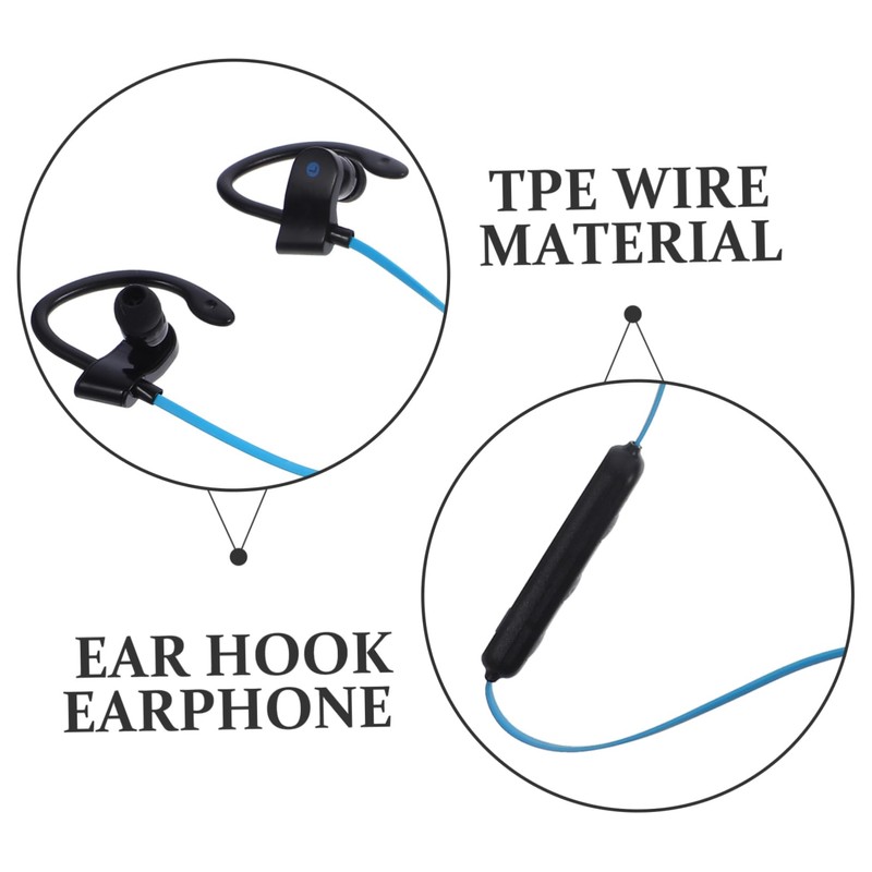 LALAFINA Ear Hook Earphone with Microphone Stereo Headset Black and