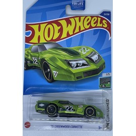 Hot Wheels '76 Greenwood Corvette - Green - Die-cast Car - 1:5 Scale - 7 x 4 x 2 Inches - Ages 3+