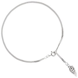 Jobo Women's 925 Sterling Silver Anklet with Wing Pendant 25 cm, 25, Silver, No Gemstone