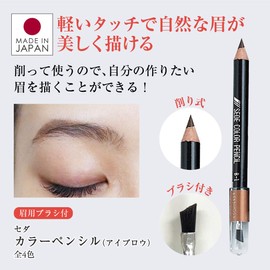Eyebrow Pencil, Color Pencil, B4, Dark Gray (Pencil, Eyebrow Pencil, Eyebrow Pencil, Gray, Gray Brush Included) [Seda]