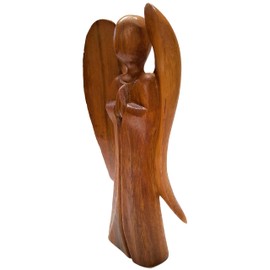 Brave Wings Hand Carved Wooden Fantasy Creatures ~ Angel ~ OOAK Ornament Sculpture Figurine Statue Unique Table Decoration Home Decor Gift for Christmas and Birthdays ~ 4681