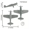 TimMee Processed Plastic Gray WW2 Fighter Ace Planes Tim Mee