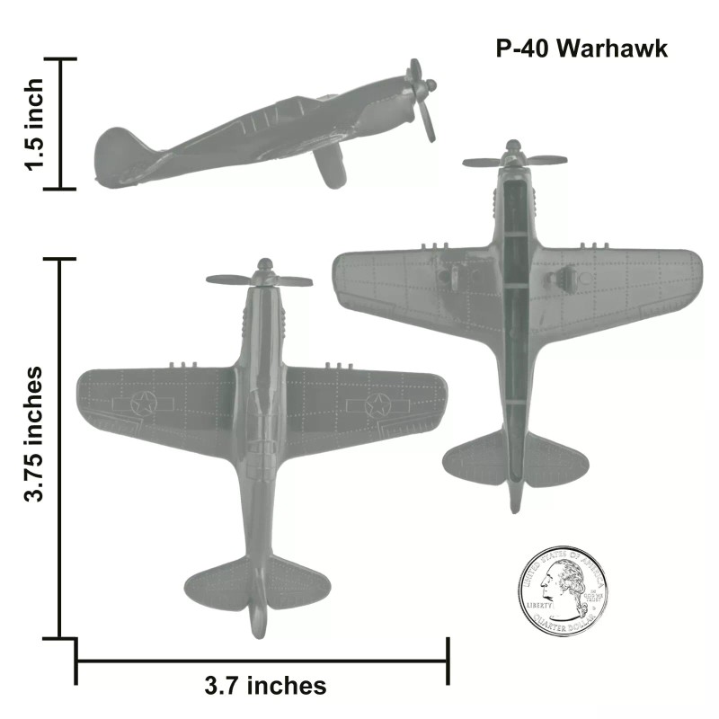 TimMee Processed Plastic Gray WW2 Fighter Ace Planes Tim Mee