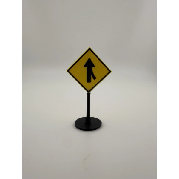 Tiny Traffic Co. 1:64 Scale Merge Sign for Hot Wheels