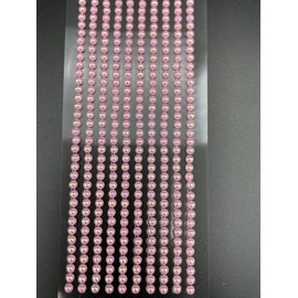 500 x Self Adhesive Pearls Gems 3mm Mini Flat Backed Round Pearls Beads Strips Embellishments (AB Pink)
