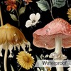 DEMCEAR Country Mushroom Floral Shower Curtain,Black, 72W X 72L inches