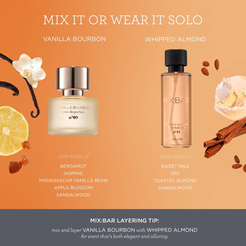 MIX:BAR Perfume for Women - Vanilla Bourbon Fragrance - Eau