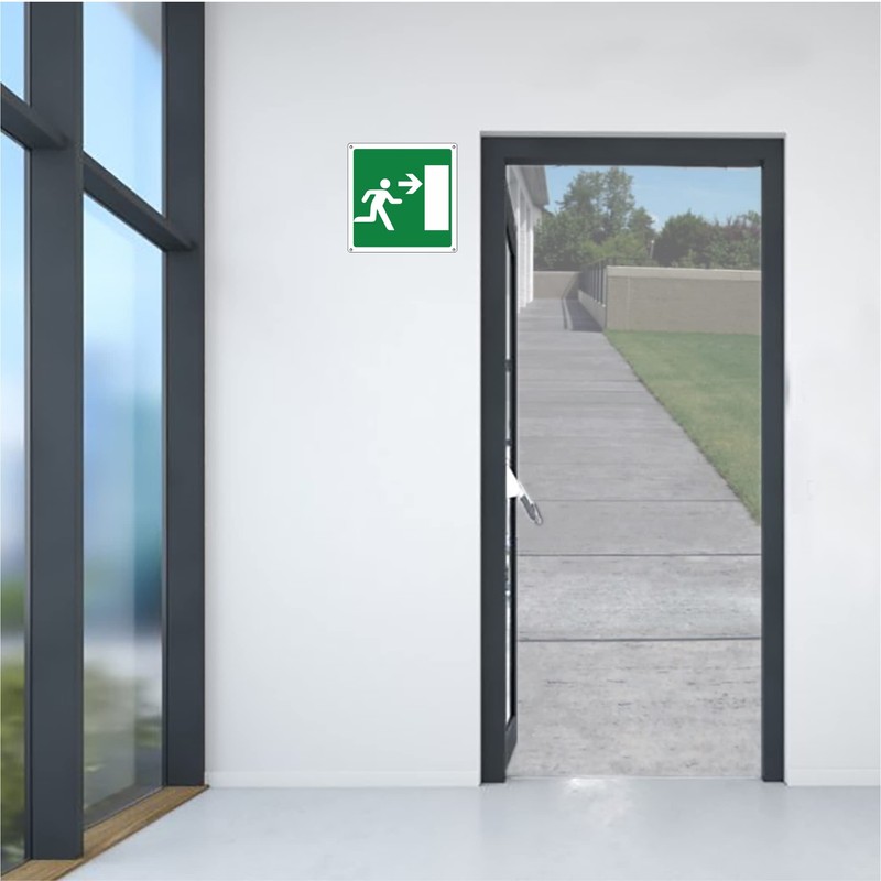Pubblimania Emergency Exit Right Sign Made of Aluminium Metal 3