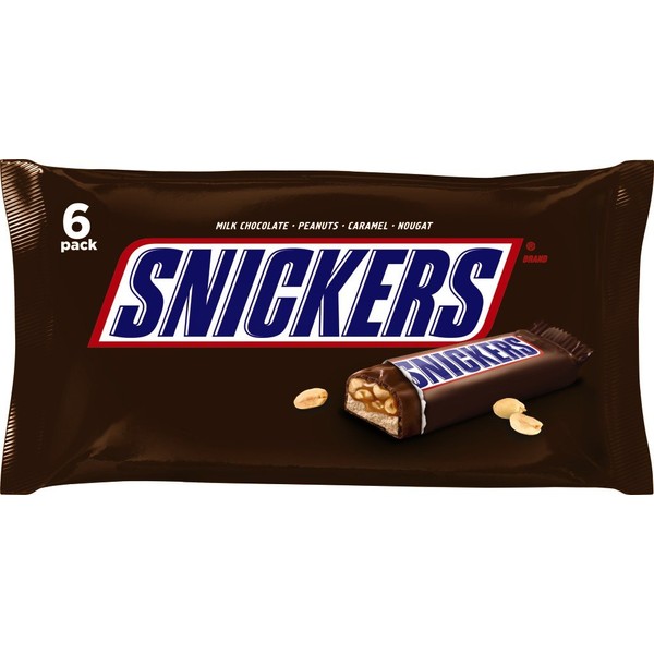 SNICKERS Singles Size Chocolate Candy Bars 1.86-Ounce Bar 6-Count Pack (Pack of 4)