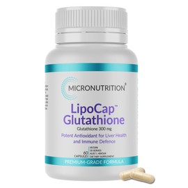 MICRONUTRITION LipoCap Glutathione, Glutathione 300 mg, Potent Antioxidant for Liver Health and Immune Defence, 60 Vege Caps