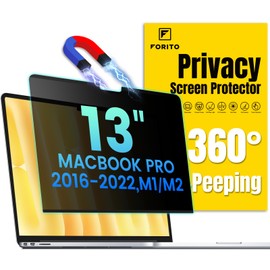 F FORITO Magnetic Privacy Screen Protector Compatible with MacBook Pro 13 inch (2016, 2017, 2018, 2019, 2020, 2021, 2022, M1, M2), Removable 360° Anti Peeping Anti Blue Light Laptop Privacy Shield