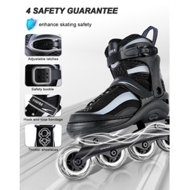 Adjustable Inline Skates for Kids and Adults – Color Gradient Roller Skates with Full Light-Up Wheels for Girls, Boys (Ages 5-8, 8-12), Youth, Men, and Women – Indoor & Outdoor Use
