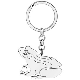 LONYOO Frog Keyring Stainless Steel Frog Gifts for Women Girls Handbag Car Key Summer Charms, Silver plated 094