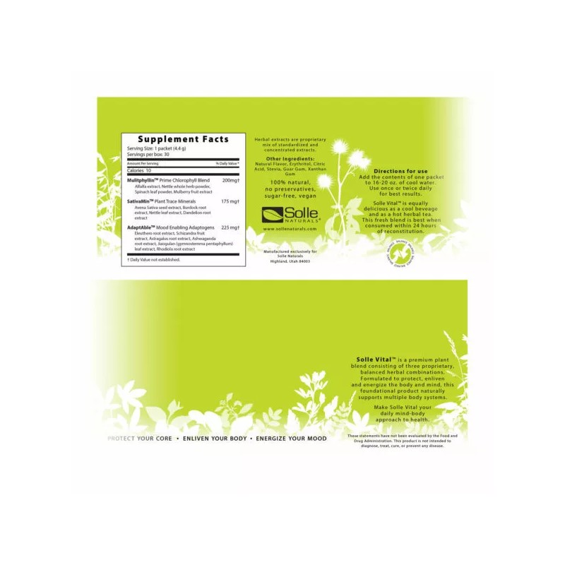 Solle Vital, Vegan, 100% Natural, No Preservatives, Sugar-free, 30 packet,