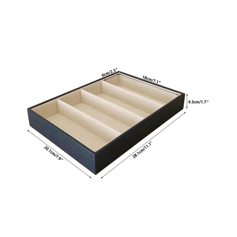 Premium Quality Sunglasses Eyewear 4-Slot Tray Organizer Display Dark Blue