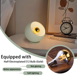 SaoodSu Creative Ball Small Beside Table Lamp, Modern Small Lamp for Bedroom Nightstand, Cute Bedside Reading Lamp, E12 Bulbs, Compact and Portable, for Living Room Dorm Office Entrances (Lime Green)