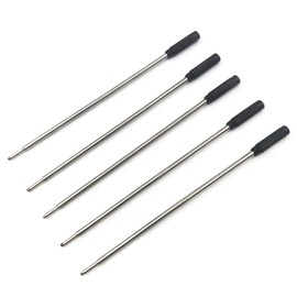 TRHDFW 5Pcs Black Pen Refills, Replaceable Ballpoint Pen Refills Compatible with Cross Ballpoint Pens, Standard Medium Point Metal Pens Refills Suitable for Most Ball Point Pens - Easy to Install