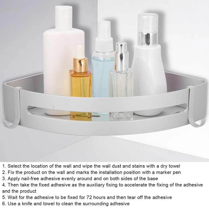 Wall Storage Rack Aluminum Corner Shower Caddies Wall Mounted Bathroom