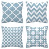 Set of 4 Luxton Aqua Blue Hamptons Cushion Covers Home