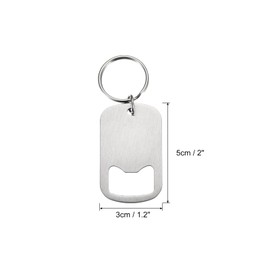 uxcell 4pcs Bottle Opener Keychain, Stainless Steel Beer Soda Bottle Opener Key Chain 2" Long Suitable for Home, Bar, Party, Silver