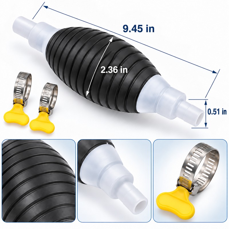 Manual Fuel Hand Primer Pump – One-Way Petrol Diesel Gasoline