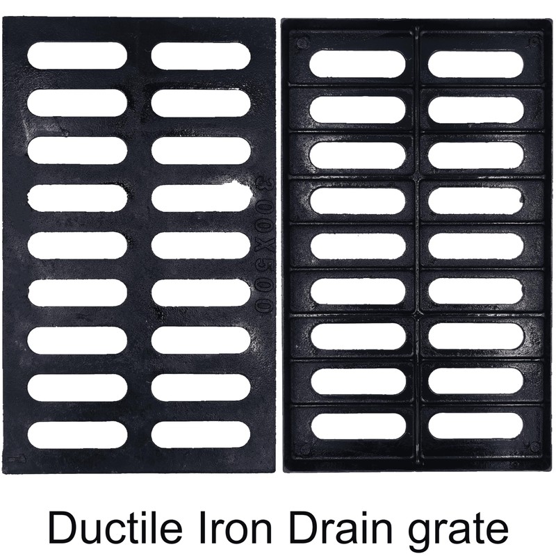 MASSLUNT Cast Iron Drain Grate, 20x12 Outdoor Drain Cover, A