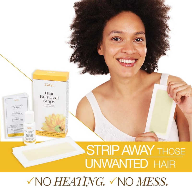 GiGi Hair Removal Wax Strips for Body - Pre-Waxed with