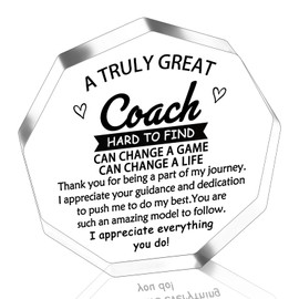 Coach Gifts for Women Men Volleyball Soccer Baseball Football Softball Basketball Tennis Wrestling Cheerleading Gymnastics Hockey Coaches Gift Thank You Appreciation Personal Trainers Acrylic Plaque