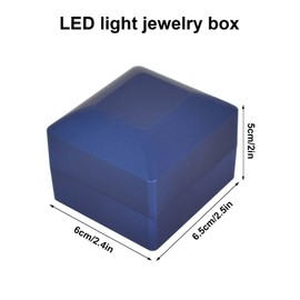 Colexy Ring Box with LED Light, LED Ring Box, Illuminated, Velvet Jewellery Gift Box with LED Interior Lighting, Jewellery Presentation Box, for Engagement, Marriage Proposal, Wedding (Blue)