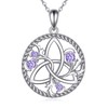CRMAD Celtic Necklace for Women Trinity Knot Scottish Thistle Pendant