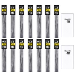 KMEIVOL 450 Pcs 0.5 mm Pencil Lead Refills, Break Resistant HB Pencil Lead Refills 0.5 with 2 Eraser for Mechanical Pencils 0.5