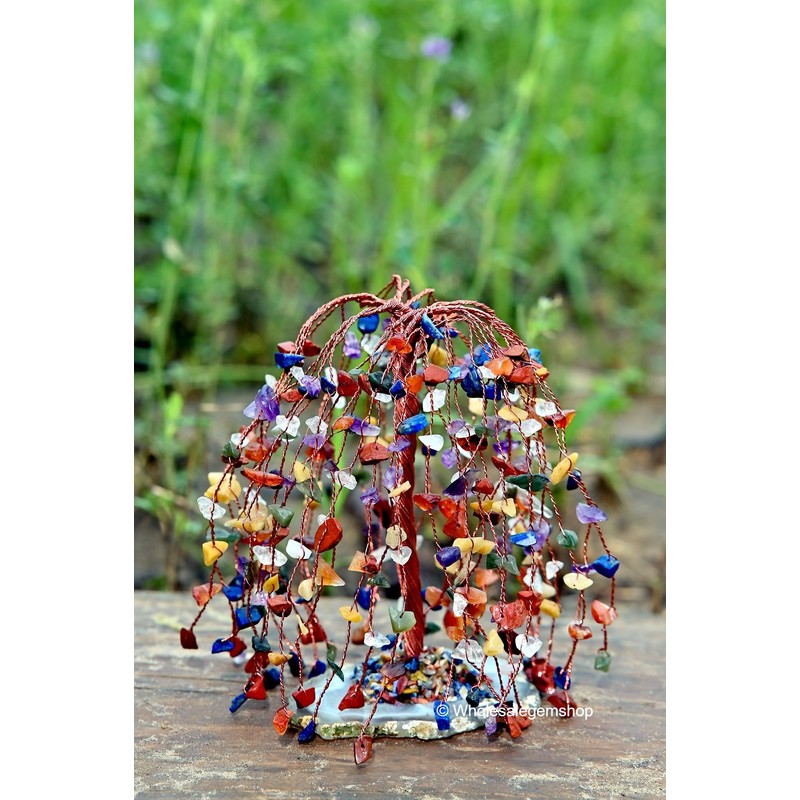 Seven Chakra Crystal Tree Khajuri Handmade Crystal Bonsai Tree for
