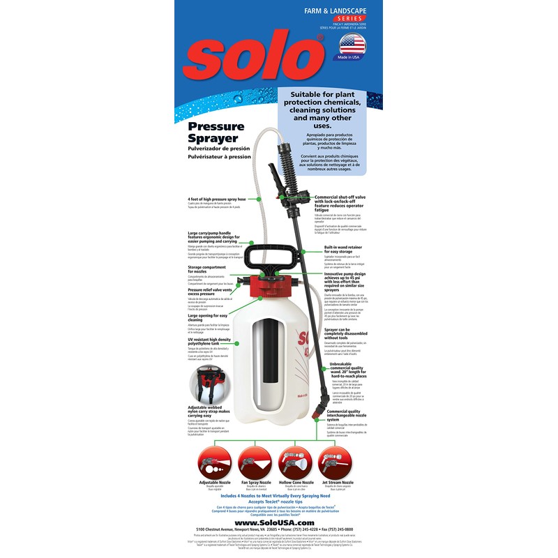 Solo 430-1G 1-Gallon Handheld Farm and Garden Sprayer, with Shut-off