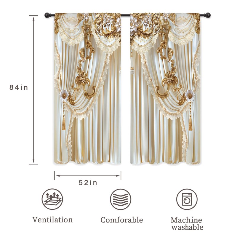 White Gold Vintage Elegant Luxury No Living Room Bedroom Window