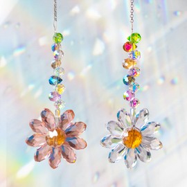 Molyorch Pack of 2 Sun Catchers Crystal Window, Home Garden Decoration, Sun Catcher Crystal Hanging, for Windows, Home, Garden, Party, Wedding, Christmas Decoration