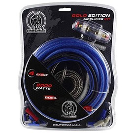 Audiopipe BGE4BB Amplifier Wiring Kit 4ga;bullzaudio;blue/gold Edition; Box