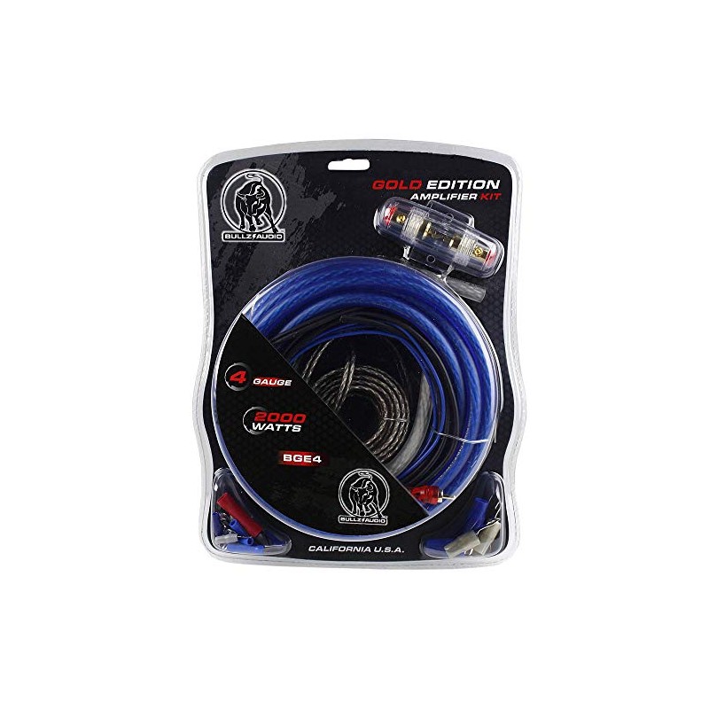 Audiopipe BGE4BB Amplifier Wiring Kit 4ga;bullzaudio;blue/gold Edition; Box
