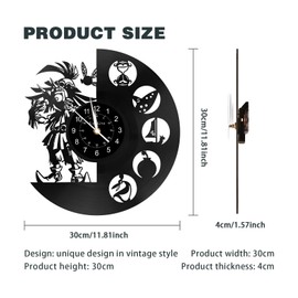 12 Inch Game Theme Vinyl Record Wall Clock, Action Adventure Game Wall Clock, Gaming Wall Art, Gamer Gift, Wall Decor - for Gaming Room,Living Room, Bedroom